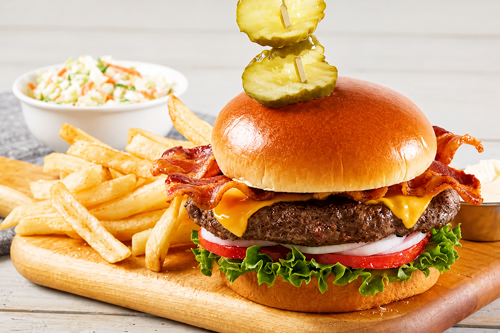 Bacon Cheeseburger, Bob Evans Menu, ohio