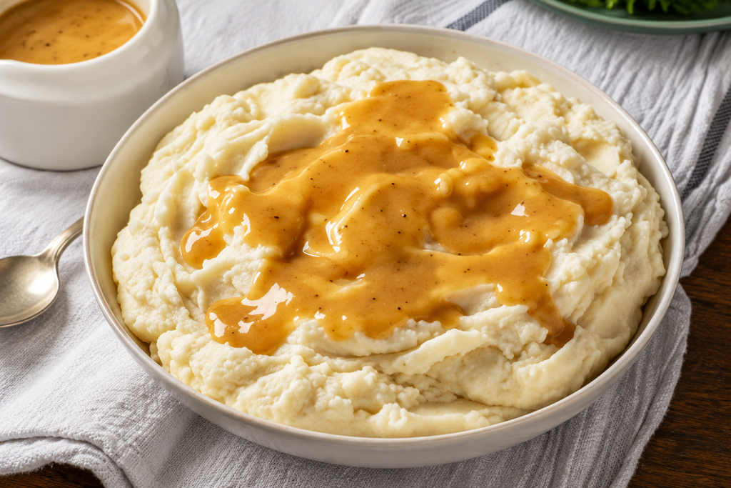 Family Size Mashed Potatoes Gravy 1