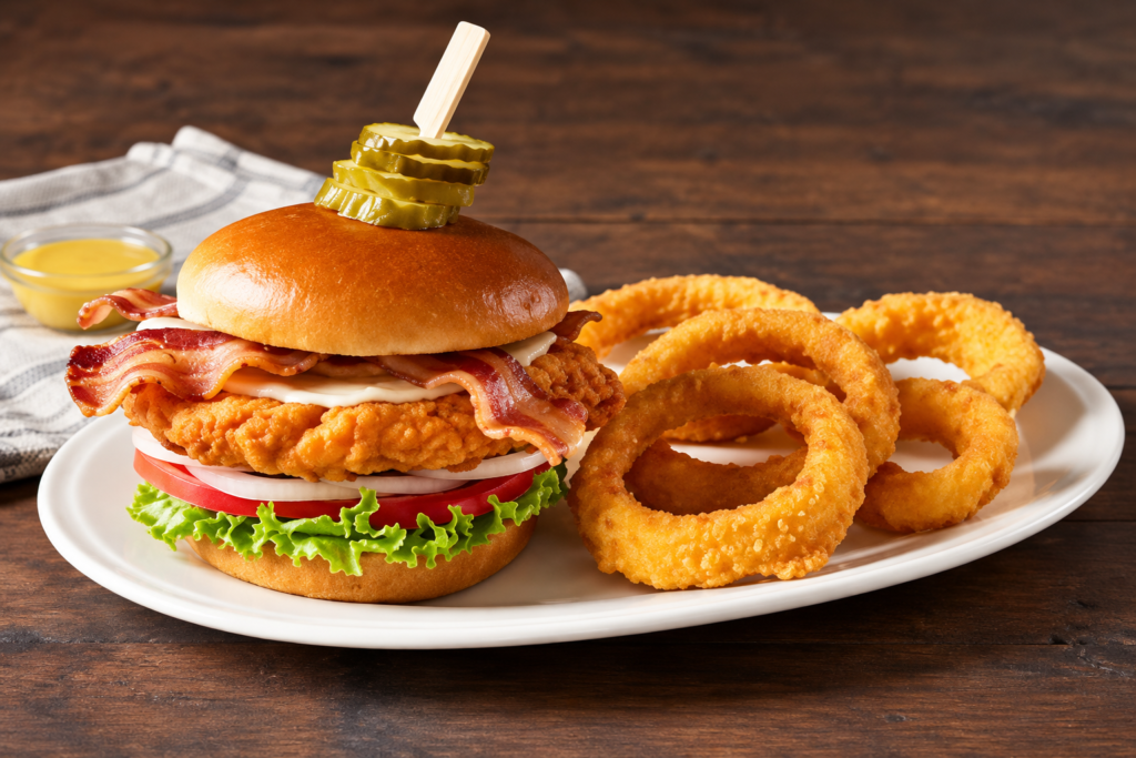 Bob Evasn Menu, Farmhouse Hand-Breaded Fried Chicken Sandwich