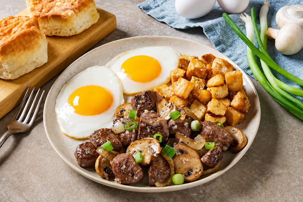 Steak Tips & Eggs, Bobs evans menu 