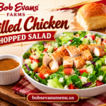 Bob Evans Grilled Chicken Chopped Salad with grilled chicken, lettuce, tomatoes, cucumbers, and cheese